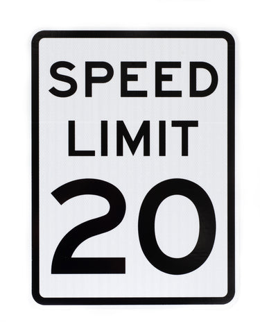 Zing Speed Limit Sign 20, Recycled Aluminum, 24